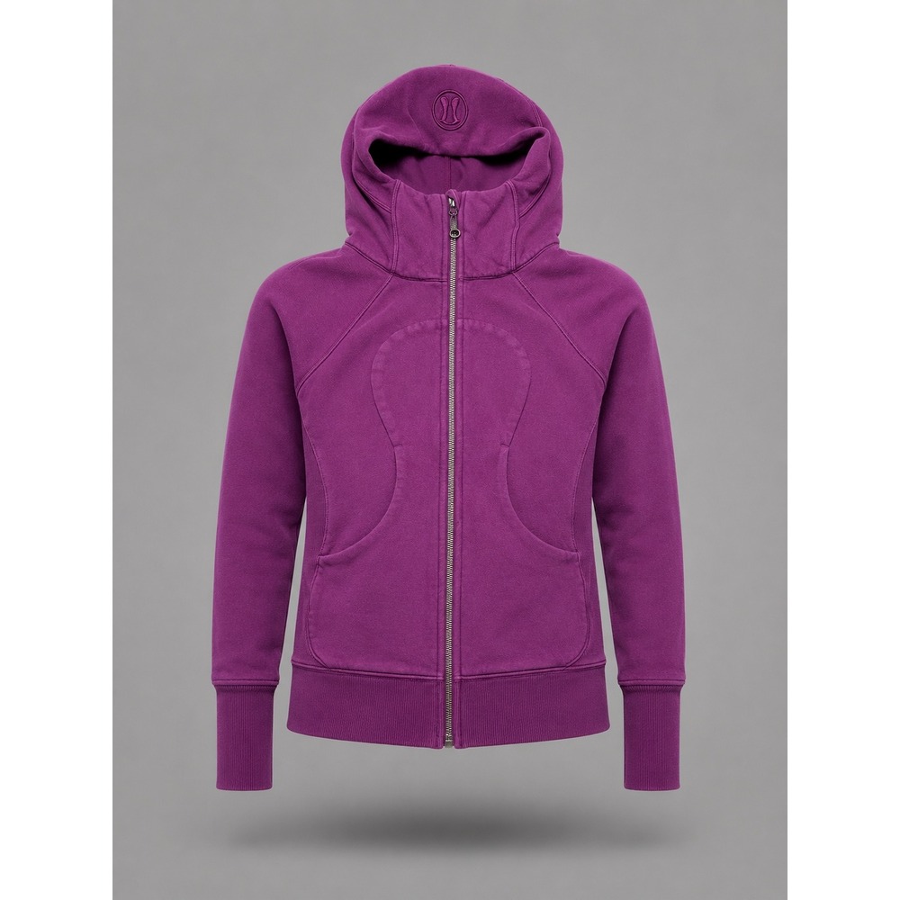 Lululemon Scuba Full Zip Hoodie Magenta Purple Fleece Jacket  Glow Womens Size 2